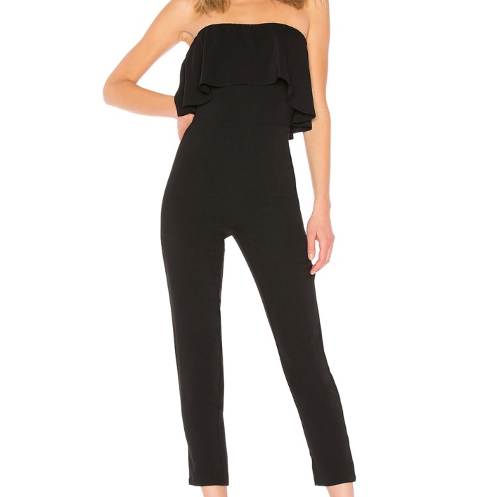 NWOT black “By the Way” ruffle jumpsuit!